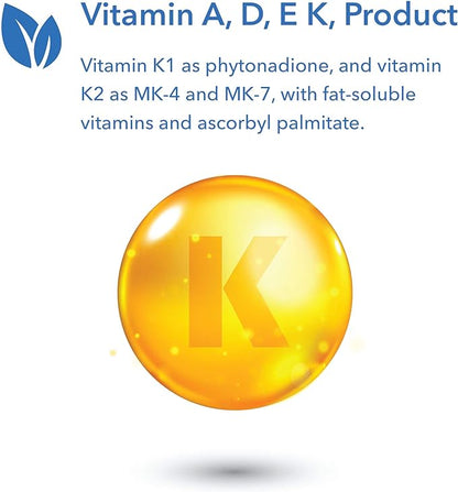 Allergy Research Group Full Spectrum Vitamin K - Vitamin K1 and K2 Supplement, Vitamin K Complex, MK-4, MK-7, Vitamin D3, Vitamin A - 90 Count