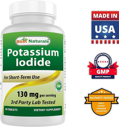 Best Naturals Potassium Iodide 130 mg per Serving - Dietary Supplement, 90 Tablets (2)