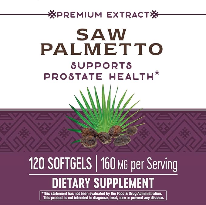 Nature's Way Premium Saw Palmetto Extract, Prostate Health Support* for Men, 160mg, 120 Softgels