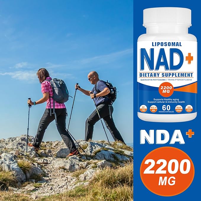 2200mg Liposomal Nad+Supplement,Nad Supplement with Resveratrol+Berberine,Nicotinamide Adenine Dinucleotide,Enhances Mitochondrial Function Old, Contributes to Heart Health, Anti-Aging 60 Capsules(2)