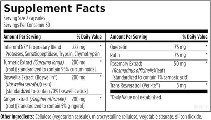 Designs for Health Inflammatone - Turmeric Supplements with Proteolytic Enzymes, Boswellia, Quercetin & Resveratrol (60 Capsules)