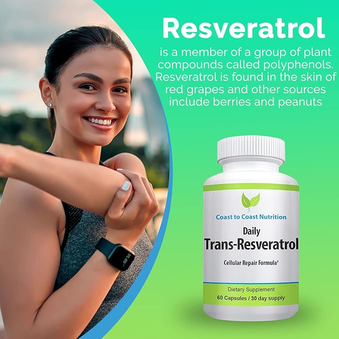 Trans Resveratrol Supplement - Organic Capsules - Supplements for Women and Men, Natural Antioxidant, Polyphenols Supplement - 60 Capsules, 600mg, 30 Day Supply