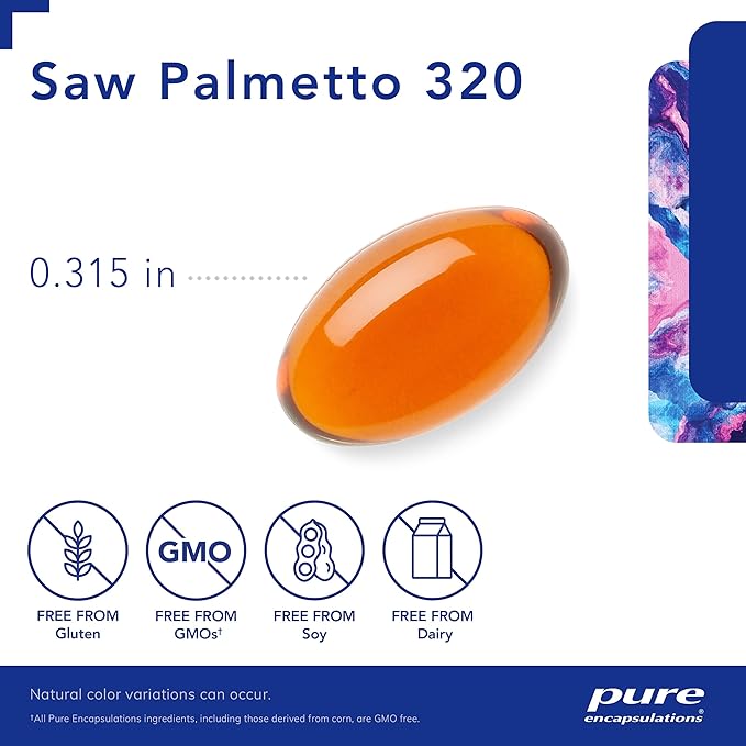 Pure Encapsulations Saw Palmetto 320 - Fatty Acids & Other Essential Nutrients to Support Metabolism & Urinary Function - with Saw Palmetto Extract - 240 Softgel Capsules