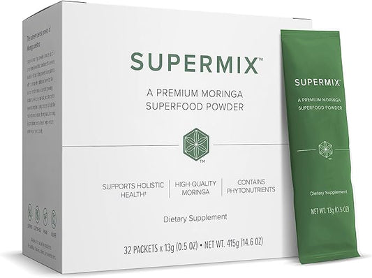 Isagenix SuperMix - Premium Moringa Superfood Powder with Phytonutrients - Convenient Individual Serving Packets - 32 Servings - Tropical Fruit Flavor