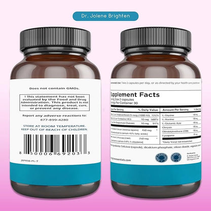 Dr. Brighten Saw Palmetto Plus - Natural Dietary Supplement for Women - PCOS Support to Prevent Hair Loss Acne Oily Skin