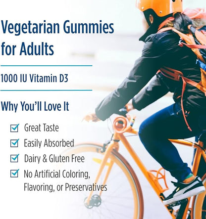 Nordic Naturals Vitamin D3 Gummies, Wild Berry - 120 Gummies - 1000 IU Vitamin D3 - Great Taste - Healthy Bones, Mood & Immune System Function - Non-GMO - 120 Servings