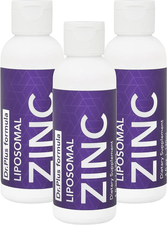 [Set of 3] Liposomal Zinc Liquid 15 mg, 4 fl Oz, High Absorption, Support Healthy Immune Function for Men, Women & Kids, Skin Care Supplement, Fruity Flavor, Non-GMO, Sugar-Free,180 Servings