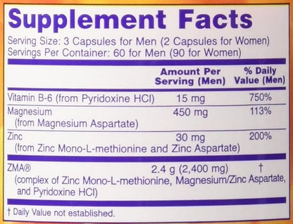 Now Sports ZMA Sports Recovery, 180 capsules, pack of 2