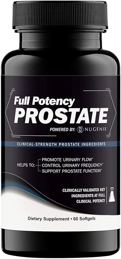 Nugenix Full Potency Prostate - Prostate Support Supplement for Men's Health, Clinical-Strength, Saw Palmetto, Increase Urinary Flow and Frequency, and Support Prostate Function, 60 Capsules