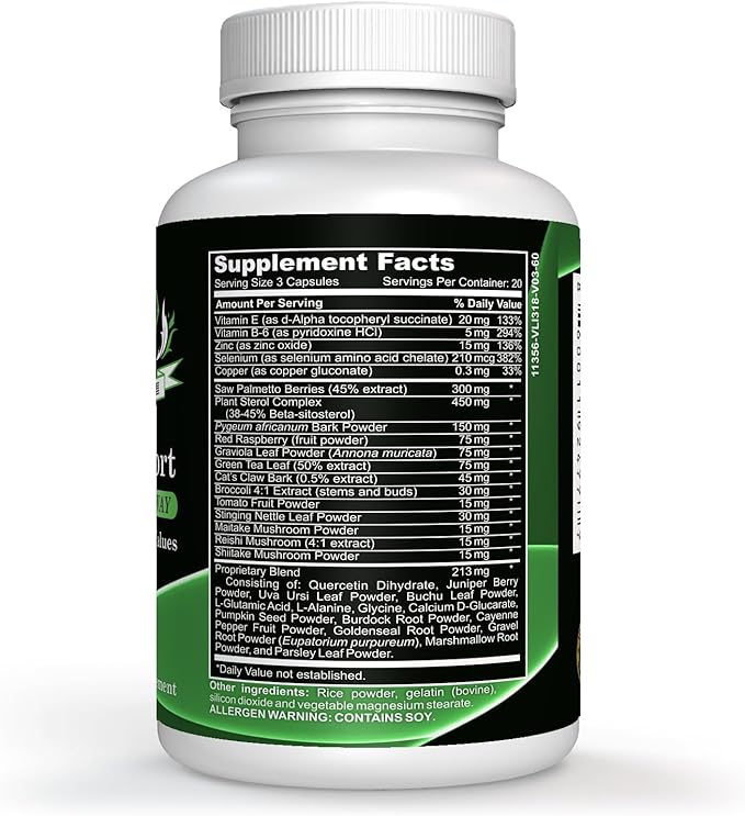 Halalways Prostate Support Certified Halal Supplement for Men's Health Supports Prostate Function and Urinary Control (Saw Palmetto, Plant Sterol Complex, Selenium,Pygeum africanum Bark Powder)