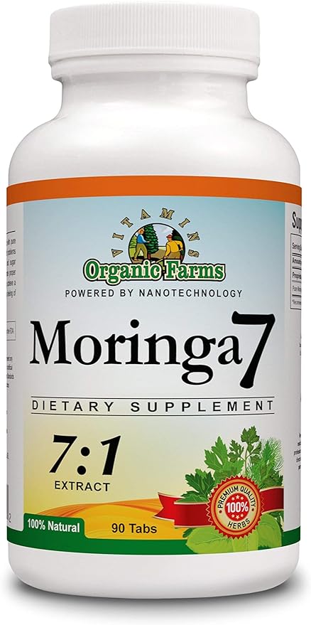 Moringa 7 Super Grass, 100% Natural Dietary Supplement, Rich in Natural nutrients, Highly Concentrated Pure Organic Moringa Oleifera Extract - 1875mg