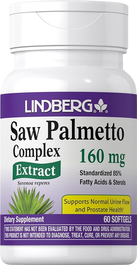 Lindberg Saw Palmetto Extract | 160 mg | 60 Softgels | Standardized Supplement | Non-GMO