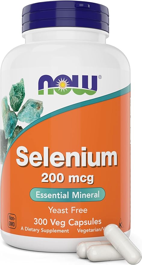 Now Foods Selenium 200mcg Capsules, 300 Count - L Selenomethionine Mineral Supplement for Women & Men - Veg Caps, Non-GMO, Vegan Friendly, Yeast-Free