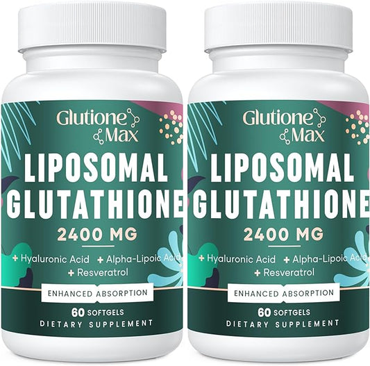 2400MG Liposomal Glutathione | Max Absorption | Glutathione Supplement with Hyaluronic Acid, Resveratrol, L - Glutathione Reduced, Non - GMO Antioxidant for Aging Defense, Energy, 120 Softgels