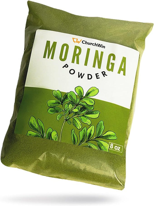 Organic Moringa Powder, 100% Raw, Premium Moringa Powder from Ghana, Enriched with Vitamins C, E, A & K for Radiant Skin & Immune Function, Moringa Powder for Hair Growth, (8 oz)