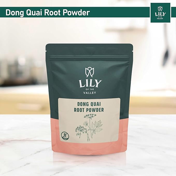 LILY OF THE VALLEY Dong Quai Root Powder - Angelica Sinensis Powder - Unbleached & No Fillers - Vegan & Gluten-Free - Packed in Resealable Pouch (8oz, 226g)