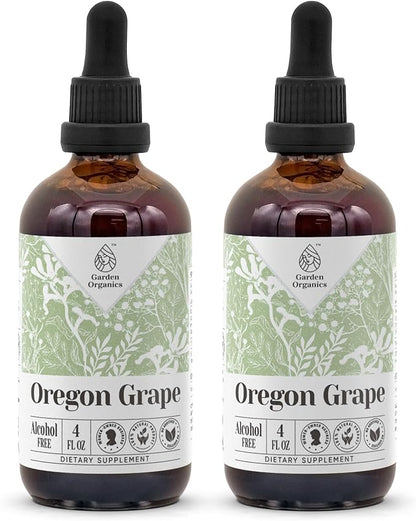 Oregon Grape Alcohol-Free Natural Tincture Extract, Immune System Booster, Liquid Drops Made from 100% (2x4 fl oz)