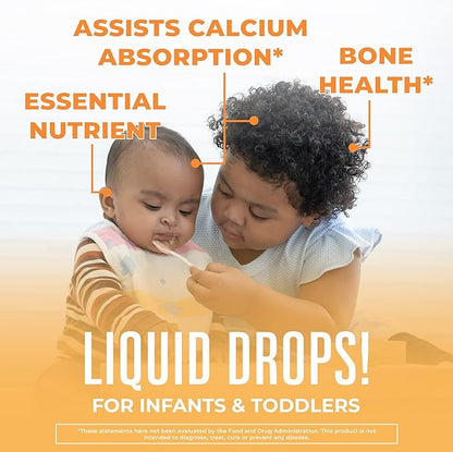 Vitamin D USDA Organic | Up to 4 Month Supply | Vitamin D3 Liquid | Sugar Free | Liquid Vitamin D Drops Immune Support for Infants & Toddlers | VIT D3 | Vegan | Gluten Free | Non-GMO | 90-150 Servings