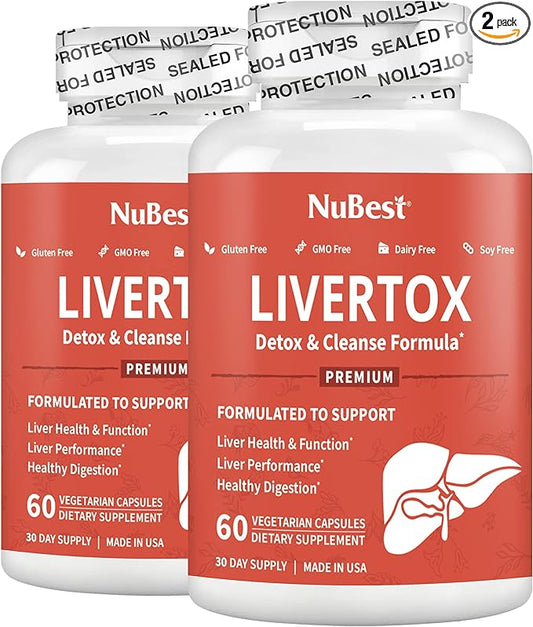 Liver Cleanse Detox & Repair - Liver Supplement by LIVERTOX with Milk Thistle, Choline, Beet, Turmeric, Artichoke & Dandelion - Liver Supplement Supports Healthy Liver - Pack 2