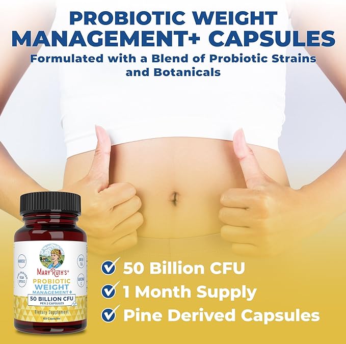 Probiotics for Women and Men | Weight Management Probiotic with Garcinia Cambogia and Green Tea Extract | Probiotics for Digestive Health & Gut Health | Vegan | Non-GMO | Gluten Free | 30 Servings