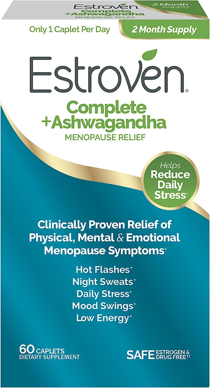 Estroven Complete Menopause Relief + Ashwagandha 60 Ct & Estroven Mood Boost Menopause Relief 30 Ct