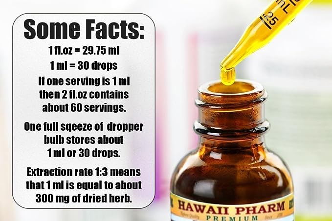 Hawaii Pharm Saw Palmetto Liquid Extract, Organic Saw Palmetto (Serenoa Repens) Tincture, Herbal Supplement, Made in USA, 2x4 fl.oz