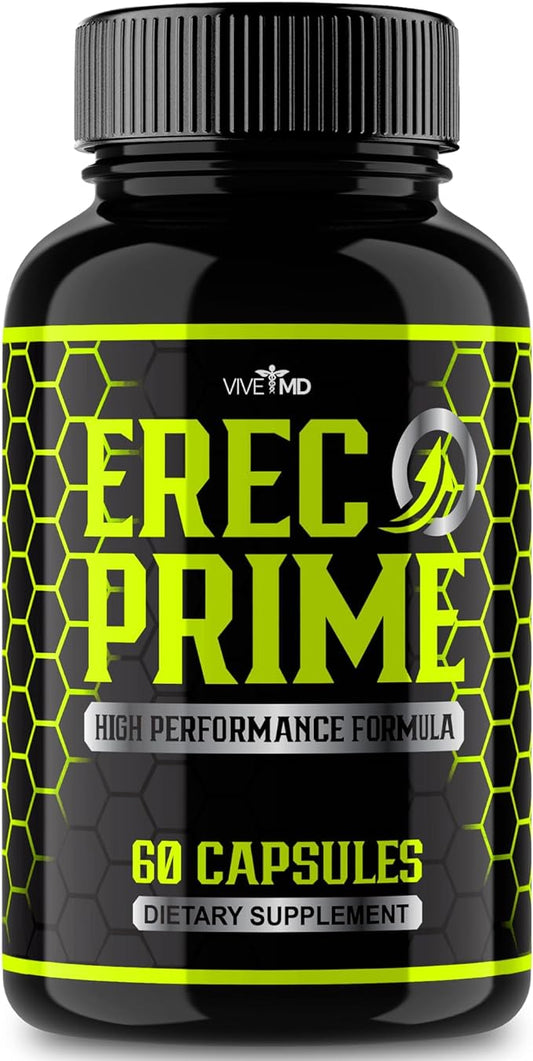 Erec Prime Official Formula with Saw Palmetto & Horny Goat Weed for Maximum Male Performance - Erecprime Reviews Dietary Supplement - Erecprime Pills for High Performance (60 Capsules)