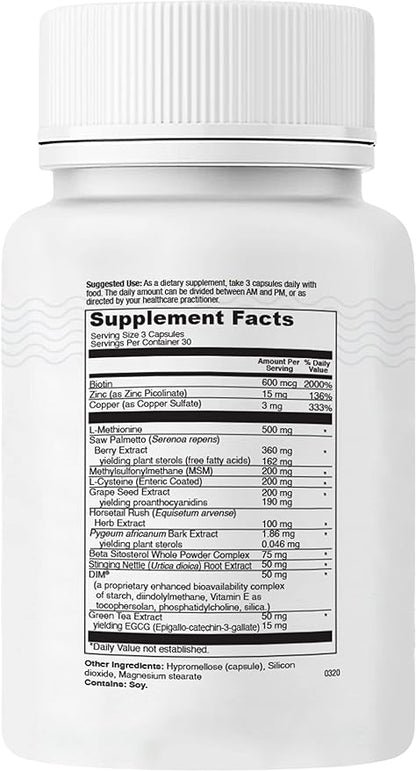 Del Mar Labs RejuvaTress - Hair Growth for Women 90 Vegetarian Capsules with Biotin, Green Tea, Zinc, Saw Palmetto Helps Prevent Loss Supports Fuller, Thicker