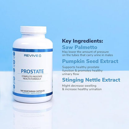 Revive MD Prostate Supplements for Men - Maintain Healthy Prostate-Specific Antigen (PSA) Levels, Estrogen Levels & Urinary Flow - Saw Palmetto & Beta Sitosterol for Prostate Health Support