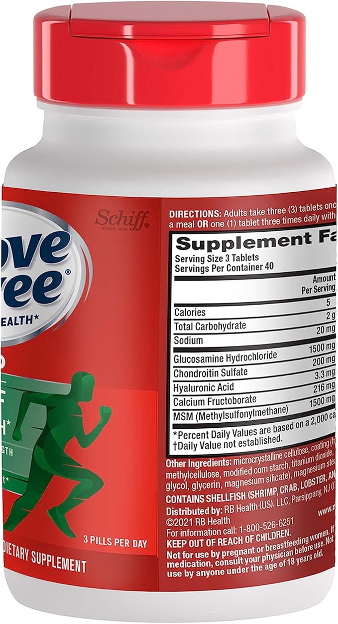 Move Free Advanced Glucosamine Chondroitin MSM Joint Support Supplement, Supports Mobility Comfort Strength Flexibility & Bone - 120 Tablets (40 servings)*