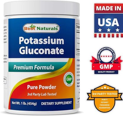 Best Naturals Potassium Gluconate 1lb Powder (1 LB (Pack of 3))