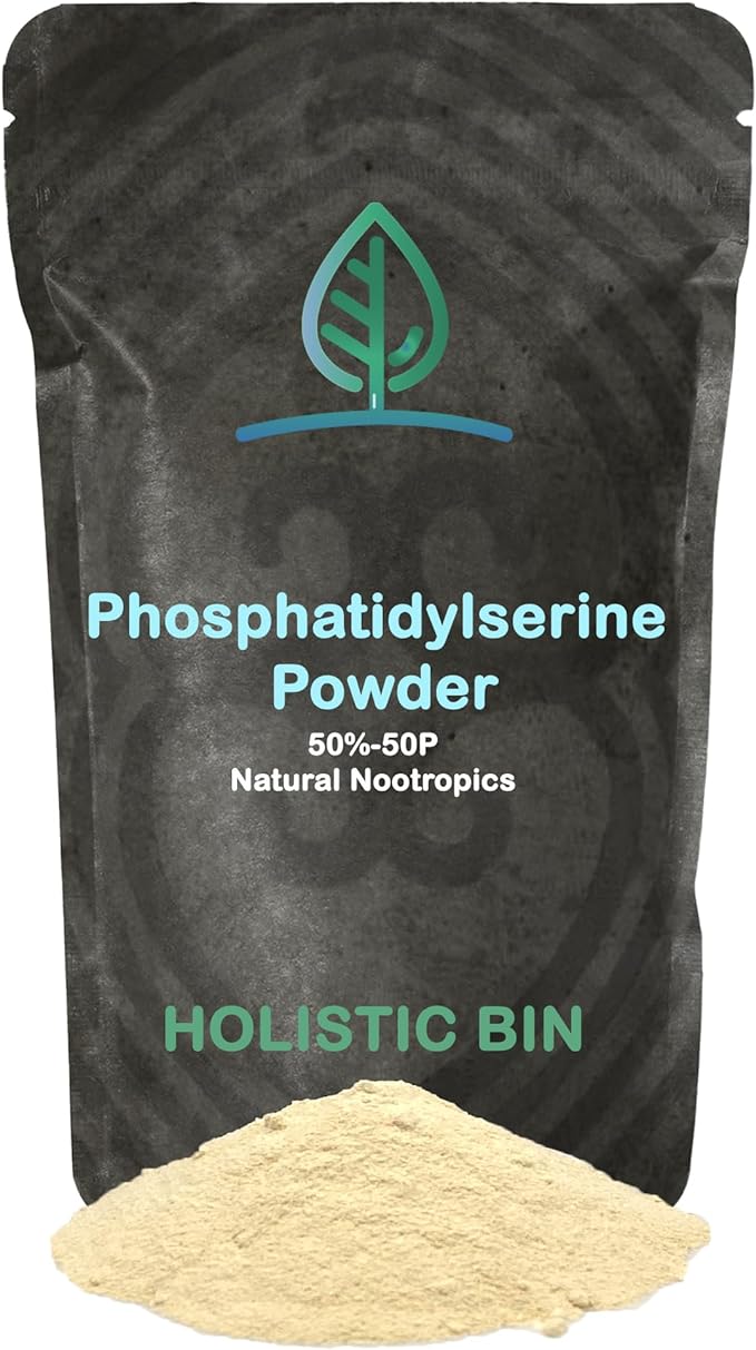 Phosphatidylserine Powder | Phosphatidylserine Supplement Powder Extracted from Non GMO Soy Lecithin | Nootropics Brain Support Supplement for Memory & Focus