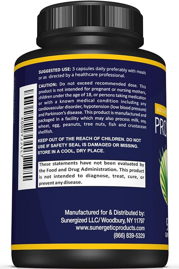 Sunergetic Premium Prostate Supplement – Powerful Prostate Support Capsules – Includes Saw Palmetto Extract & 30 Herbs for Prostate Health Support – 90 Capsules