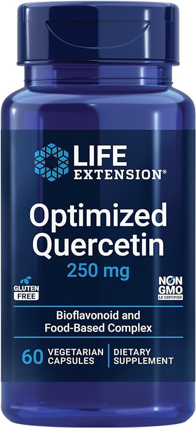 Life Extension Optimized Quercetin 250mg with Vitamin C & Camu-Camu - 60 Capsules and Zinc Caps 50mg - 90 Vegetarian Capsules