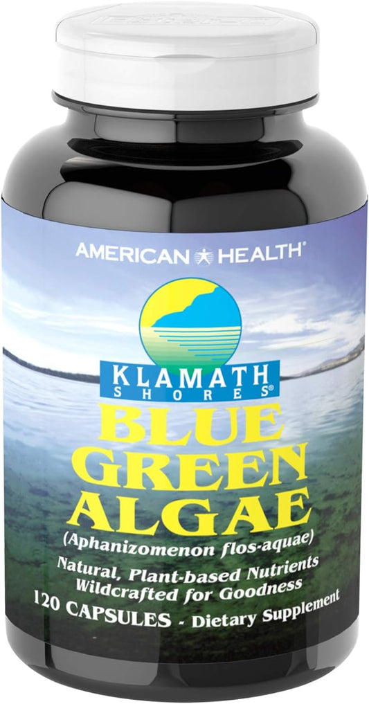 American Health Klamath Shores Blue Green Algae - 120 Capsules - Fresh Water Phytonutrient-Rich Algae Superfood Supplement - 120 Total Servings