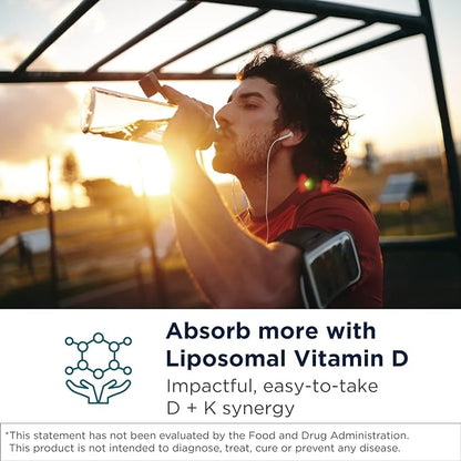 Designs for Health Liposomal D Supreme Vitamin D Liquid - 2500 IU Vitamin D3 + Vitamin K (K1 + K2) - Liposomes for Superior Absorption - Non-GMO Supplement (100 Servings / 1.7oz)