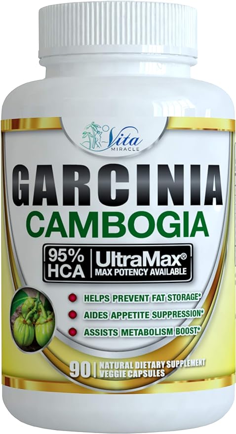 Pure Garcinia Cambogia 95% HCA - Extract Slim Maximum Strength Formula to Reduce Appetite & Lose Weight Faster Than Ever Plus Garcinia Cambogia Weight Loss E-Book (90 Count)