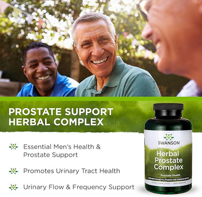 Swanson Herbal Prostate Complex - Men's Supplement - Features Pygeum, Saw Palmetto '&' Stinging Nettle - (200 Capsules) 3 Pack