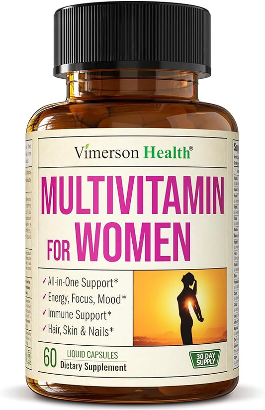 Multivitamin for Women - Womens Multivitamin & Multimineral for Energy, Mood, Hair, Skin, Nails - Daily Vitamins for Women with Vitamin A, B, C, D, E, Zinc, Calcium & Iron. Womens Vitamins Liquid Caps