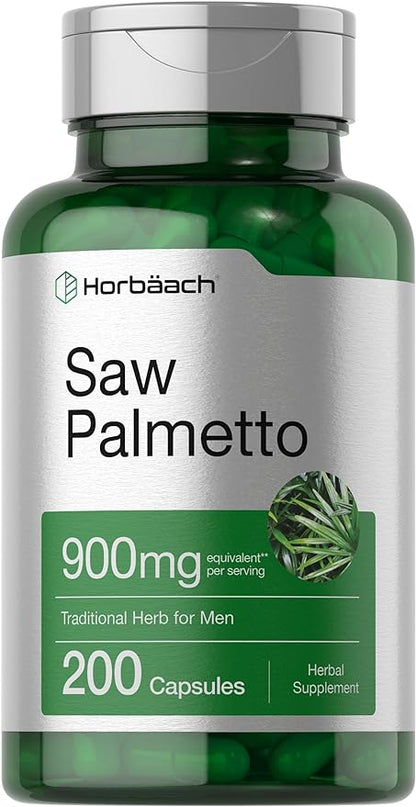 Horbaach Saw Palmetto Extract | 900mg | 200 Capsules | Non-GMO and Gluten Free Formula | Traditional Herb Supplement | from Saw Palmetto Berries