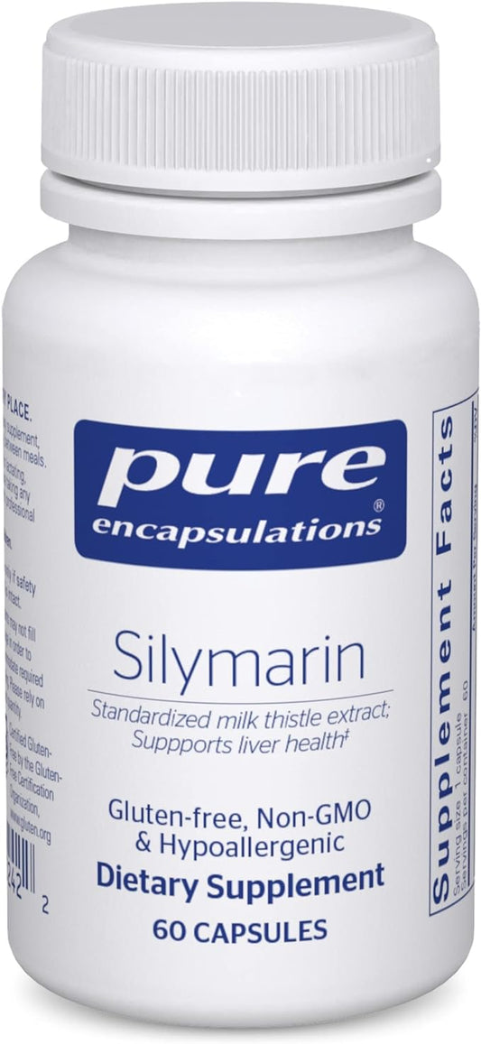 Pure Encapsulations Silymarin - 250 mg Milk Thistle Per Capsule - Liver Health Support - Antioxidants Supplement - Non-GMO & Vegan - 60 Capsules