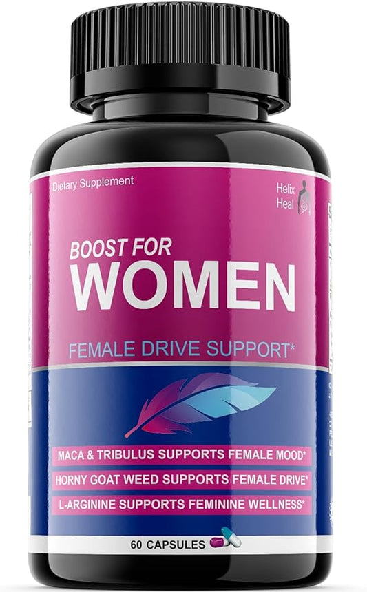 Libido Booster for Women - Energy Booster w. Hornygoatweed for Women, Maca Root - Tribulus - Ginseng & L-Arginine - Hormone Balance for Women - 30 Day Supply (60ct), Made-in-USA