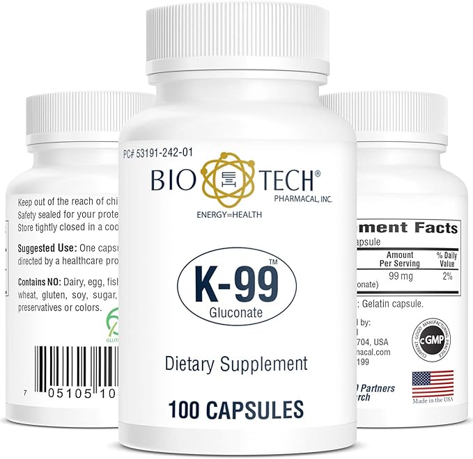 Bio-Tech Pharmacal Potassium Dietary Supplement (K-99 Gluconate, 100 Count)