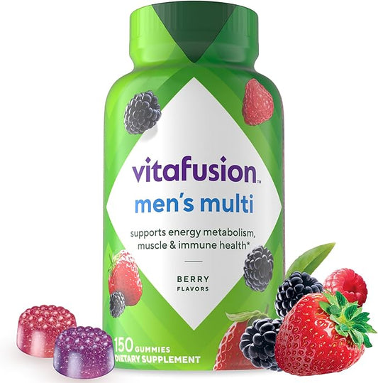 vitafusion Adult Gummy Vitamins for Men, Berry Flavored Daily Multivitamins for Men With Vitamins A, C, D, E, B6 and B12, America’s Number 1 Gummy Vitamin Brand, 75 Day Supply, 150 Count