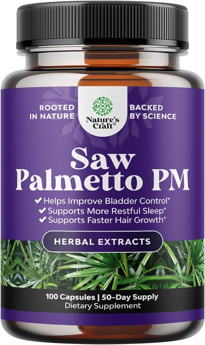 Nighttime Defense Saw Palmetto for Men - Saw Palmetto Extract Prostate Supplement for Men Help Reduce Night Urination Frequency Urgency and Overactive Bladder with Lycopene Pumpkin Seed and Melatonin