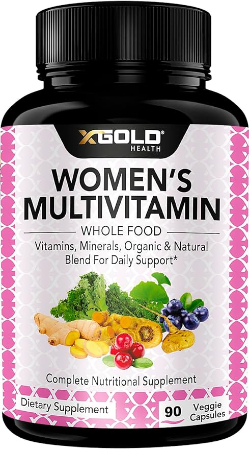 Vegan Women's Daily Multivitamin 50 Plus with Organic WholeFood Based Natural Ingredients, Ginger, Maca, Multi-Vitamin B Complex & More - Energy Support, Immune System Booster -90 Capsules