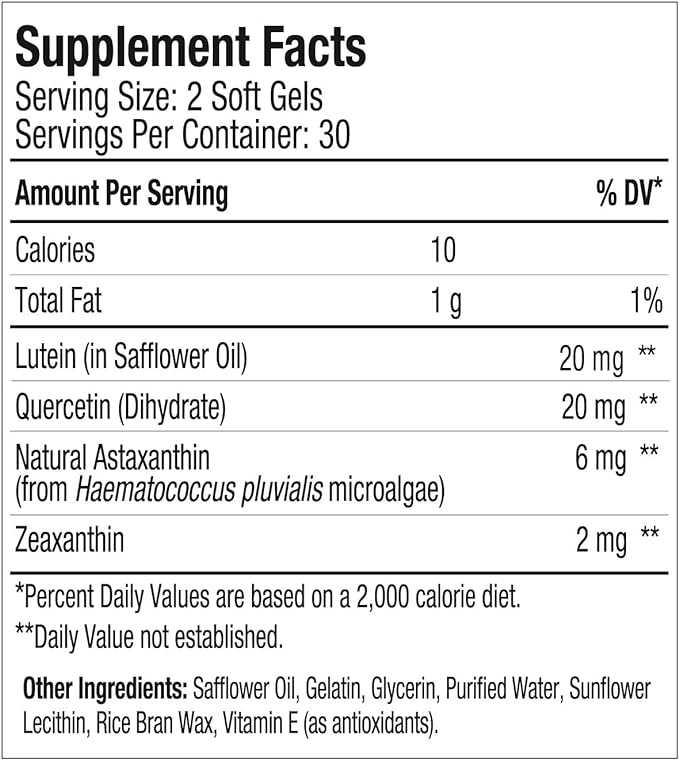 EyeAstin, BioAstin Hawaiian Astaxanthin with Lutein & Zeaxanthin, Supports Eye Health Naturally, 60 Count