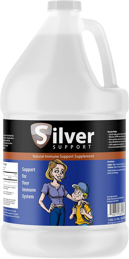 Nano Ionic Silver Technology (1 gallon) with Cutting-Edge 10 ppm - Liquid Immune Booster for Kids, Pets & Adults Enhances Wellness