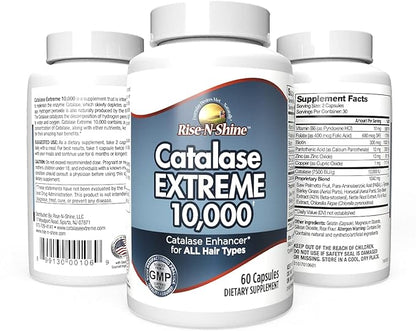 Catalase Extreme Supplement 10,000 with Saw Palmetto, Biotin, Fo-Ti, PABA - Hair Supplements for Strong Hair - 60 Capsules