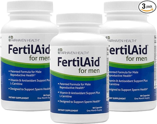 FertilAid for Men 3 Month Supply, Male Fertility & Prenatal Vitamin, Supports Count & Motility, Maca/L-Carnitine/CoQ10 to Target Fertility, Methylfolate/Zinc/VIT D & More to Fill Nutrient Gaps